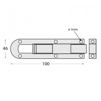 Zasuwka zasuwa czarna - WZD DMX - 2