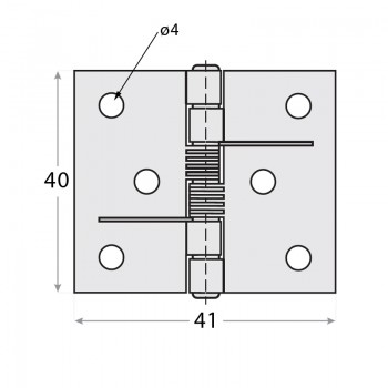 Zawias splatany ze sprężyną - czarny 4 szt - ZSS DMX - 2