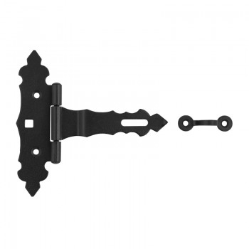 Zawias bramkowy ozdobny z zamknięciem - czarny - ZBZ DMX - 1