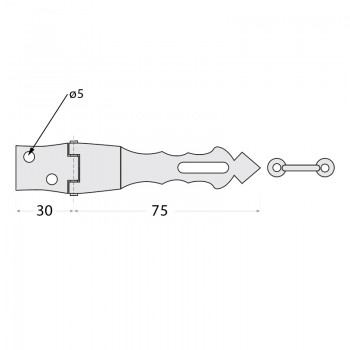 Zawias ozdobny z zamknięciem - złoty - ZOZ DMX - 2
