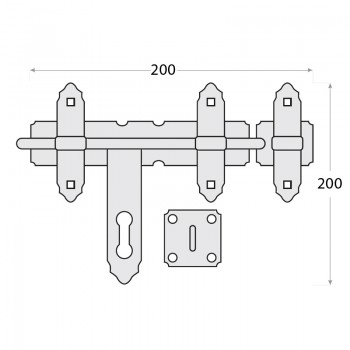 Zasuwa ciężka ozdobna - czarna - WCZ DMX - 2