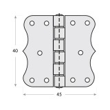 Zawias splatany ozdobny - złoty - ZO DMX - 2