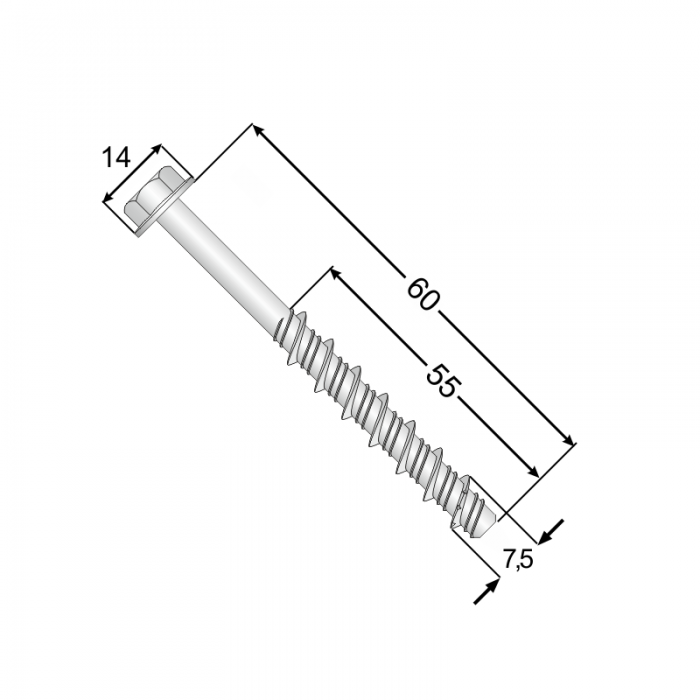 Wkręty do betonu 7,5mm - PBW 50 szt DMX - 4