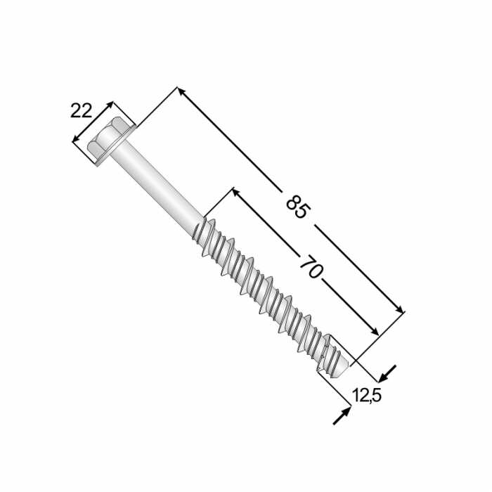 Wkręty do betonu 12,5 mm - PBW 20 szt DMX - 5