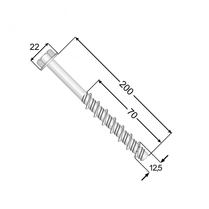 Wkręty do betonu 12,5 mm - PBW 20 szt DMX - 13