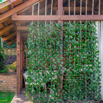 Künstliche Efeu-Hecke Sichtschutzzaun Künstliche Blätter 100cm - GMLS 1 Grindi - 5