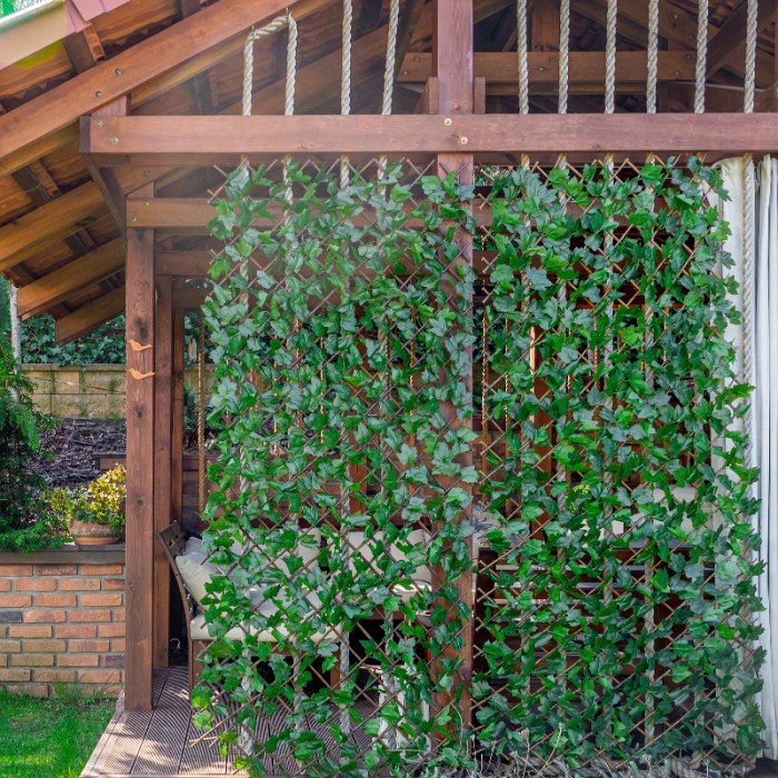 Künstliche Efeu-Hecke Sichtschutzzaun Künstliche Blätter 100cm - GMLS 1 Grindi - 5