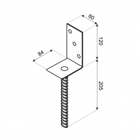 Podstawa słupa - kotwa do betonu - PSL - cynk zółty GRUNDLINE - 2
