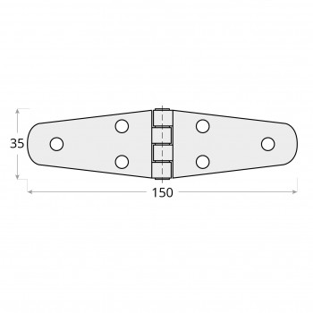 Zawias trójkątny splatany - ZTS - czarny DMX - 4