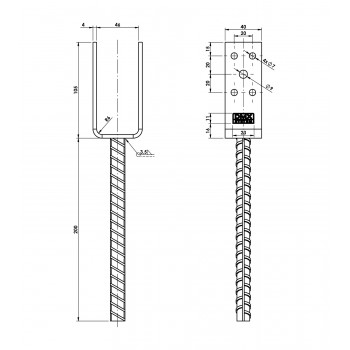 Podstawa słupa - kotwa do betonu lekka typu U - PSL GRUNDLINE - 2