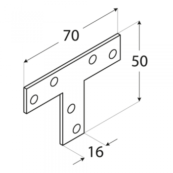 Łącznik do drewna typu "T" - KT - złoty DMX - 2