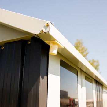 Domek ogrodowy metalowy, szary - Betula - 172x259x229 Grindi - 6