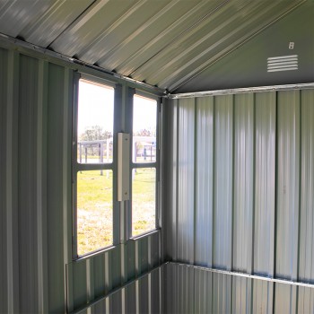 Domek ogrodowy metalowy, szary - Betula - 172x259x229 Grindi - 7