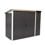 Domek ogrodowy metalowy, szary - Cornus - 112x243x176 Grindi - 2