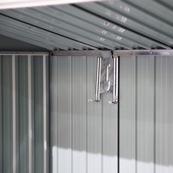 Domek ogrodowy metalowy, szary - Cornus - 112x243x176 Grindi - 7