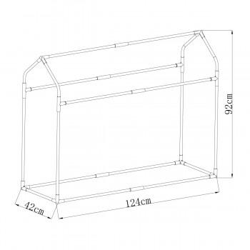 Tomaten Foliengewächshaus Treibhaus Pflanzenhaus - 124x42x92 - Aster V Grindi - 13