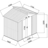 Domek ogrodowy metalowy, szary - Ulmus I - 173x235x225 Grindi - 9