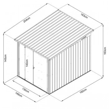 Schowek na rower metalowy, szary - Coleus I - 204x164x163 Grindi - 9