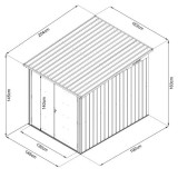 Schowek na rower metalowy, szary - Coleus I - 204x164x163 Grindi - 9