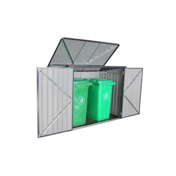 Szafa Schowek ogrodowy metalowy - szary - 173x101x131 - Phlox Grindi - 2