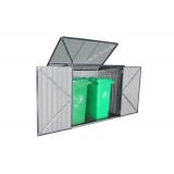 Szafa Schowek ogrodowy metalowy - szary - 173x101x131 - Phlox Grindi - 2