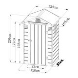 Domek ogrodowy plastikowy, szary - Bellis I - 134x104x204 Grindi - 9