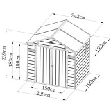 Domek ogrodowy plastikowy, szary - Bellis II -  242x192x239 Grindi - 9