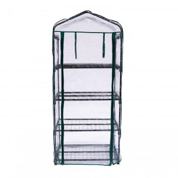 Szklarnia ogrodowa 4-półkowa przezroczysta - 70x50x158 - Kalmia Grindi - 5