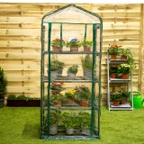 Szklarnia ogrodowa 4-półkowa przezroczysta - 70x50x158 - Kalmia Grindi - 2