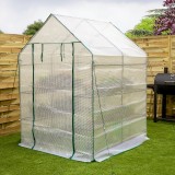 Szklarnia ogrodowa biała domek - 143x143x195 - Canna II Grindi - 8