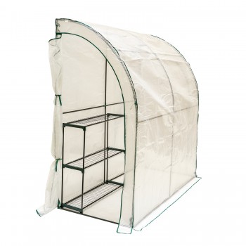 Szklarnia ogrodowa narożna biała - 100x200x215 - Cercis Grindi - 1