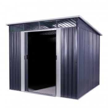 Domek ogrodowy metalowy, szary - Ribes II - 236x238x202 Grindi - 2