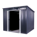 Domek ogrodowy metalowy, szary - Ribes II - 236x238x202 Grindi - 2