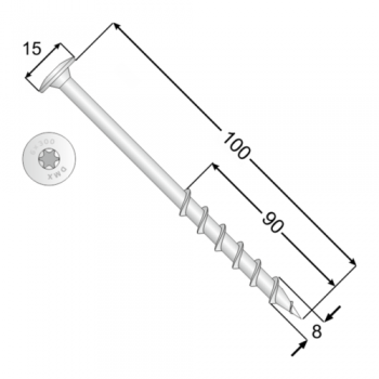 Wkręt do gazobetonu z łbem talerzowym 8mm - GT DMX - 2