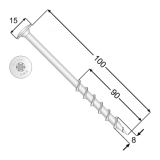 Wkręt do gazobetonu z łbem talerzowym 8mm - GT DMX - 2
