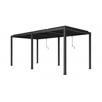 Pergola tarasowa, szara aluminiowa z otwieranym dachem - Kea IV 6x4mm Grindi - 12
