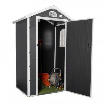 Domek ogrodowy plastikowy, szary - Bellis I - 134x104x204 Grindi - 6