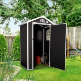 Domek ogrodowy plastikowy, szary - Bellis I - 134x104x204 Grindi - 2