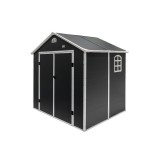 Domek ogrodowy plastikowy, szary - Bellis II -  242x192x239 Grindi - 1