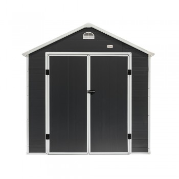 Domek ogrodowy plastikowy, szary - Bellis II -  242x192x239 Grindi - 3