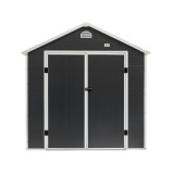 Domek ogrodowy plastikowy, szary - Bellis II -  242x192x239 Grindi - 3