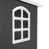 Domek ogrodowy plastikowy, szary - Bellis II -  242x192x239 Grindi - 6