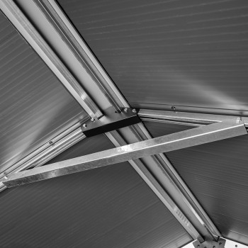 Domek ogrodowy plastikowy, szary - Bellis II -  242x192x239 Grindi - 13