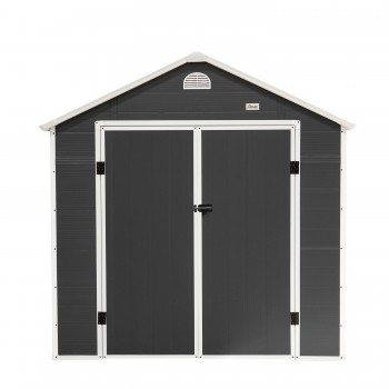 Domek ogrodowy plastikowy, szary - Bellis III - 242x192x239 Grindi - 3