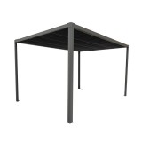 Pergola tarasowa, szara aluminiowa automatyczny dach + LED - Paros I 3x4m Grindi - 1