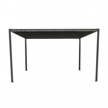 Pergola tarasowa, szara aluminiowa automatyczny dach + LED - Paros I 3x4m Grindi - 3