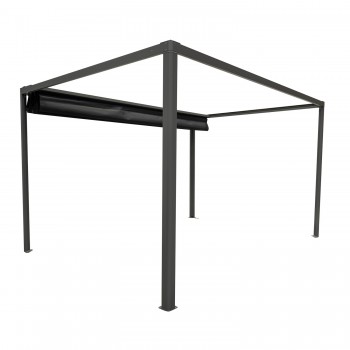 Pergola tarasowa, szara aluminiowa automatyczny dach + LED - Paros I 3x4m Grindi - 2
