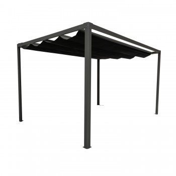 Pergola tarasowa, szara aluminiowa automatyczny dach + LED - Paros I 3x4m Grindi - 4