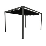 Pergola tarasowa, szara aluminiowa automatyczny dach + LED - Paros I 3x4m Grindi - 4