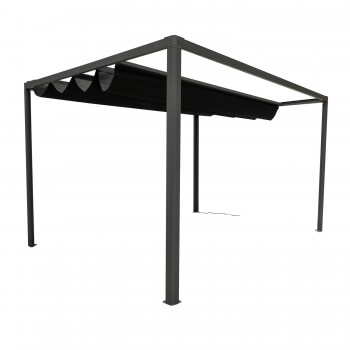 Pergola tarasowa, szara aluminiowa automatyczny dach + LED - Paros I 3x4m Grindi - 5